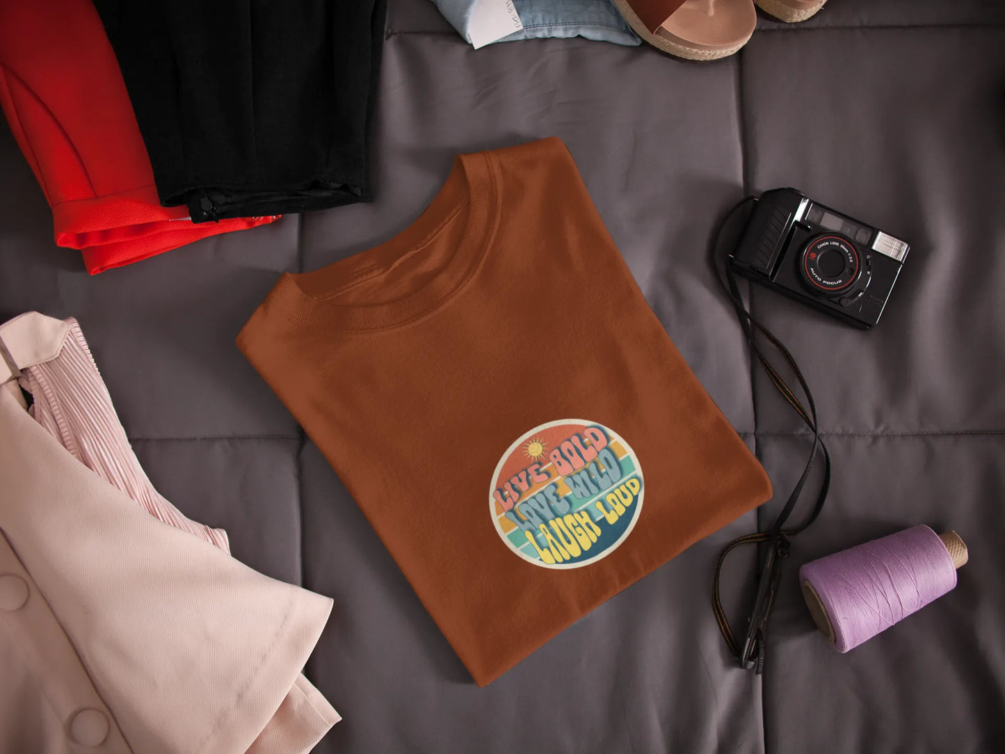 "Live Bold_Love Wild_Laugh Loud" | Women’s Motivational T-shirt
