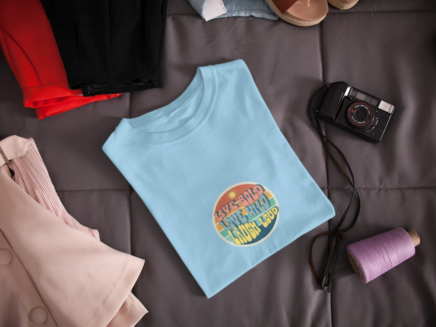 "Live Bold_Love Wild_Laugh Loud" | Women’s Motivational T-shirt