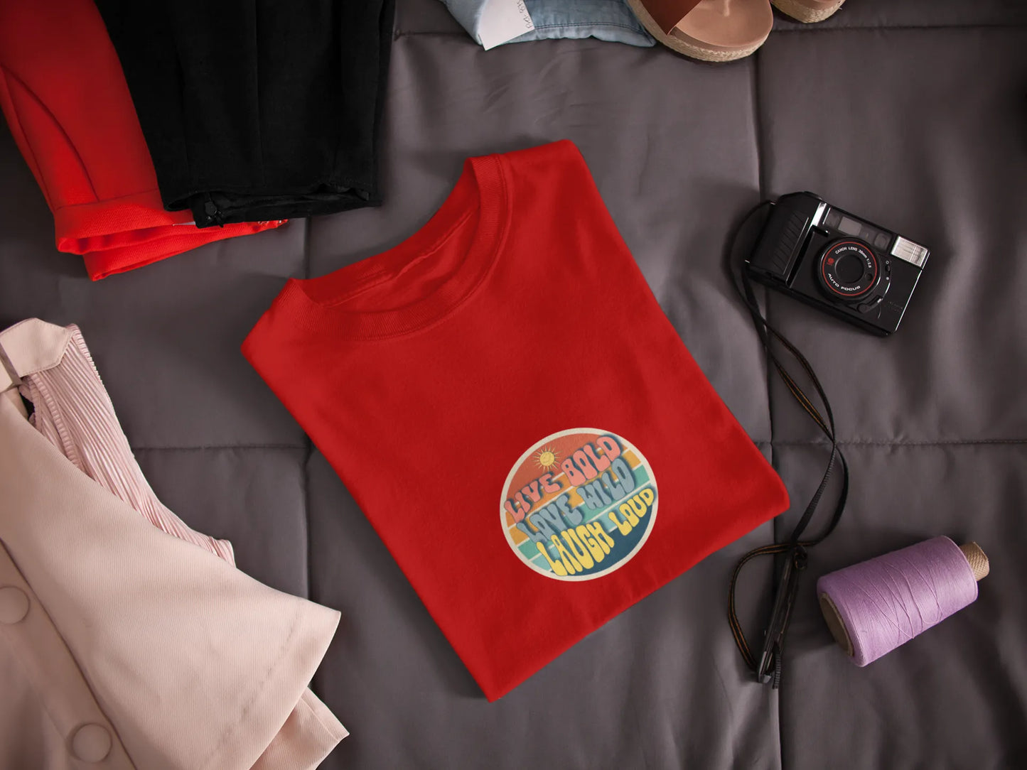 "Live Bold_Love Wild_Laugh Loud" | Women’s Motivational T-shirt