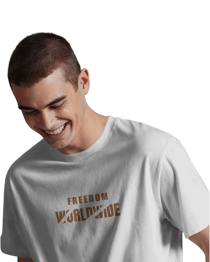 Freedom State of Mind | Men's Off-White T-shirt | Double Impact