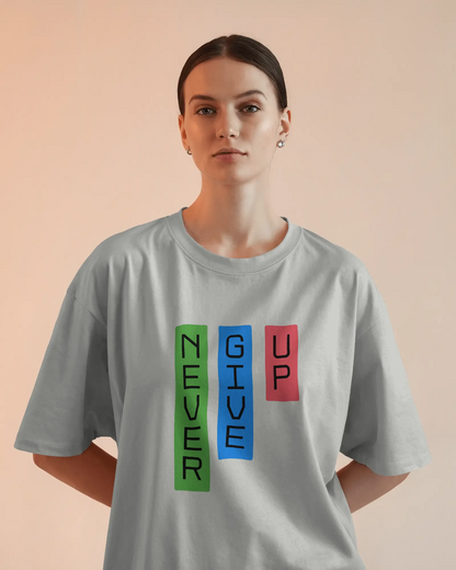 "Never Give Up" | Women’s Motivational T-shirt