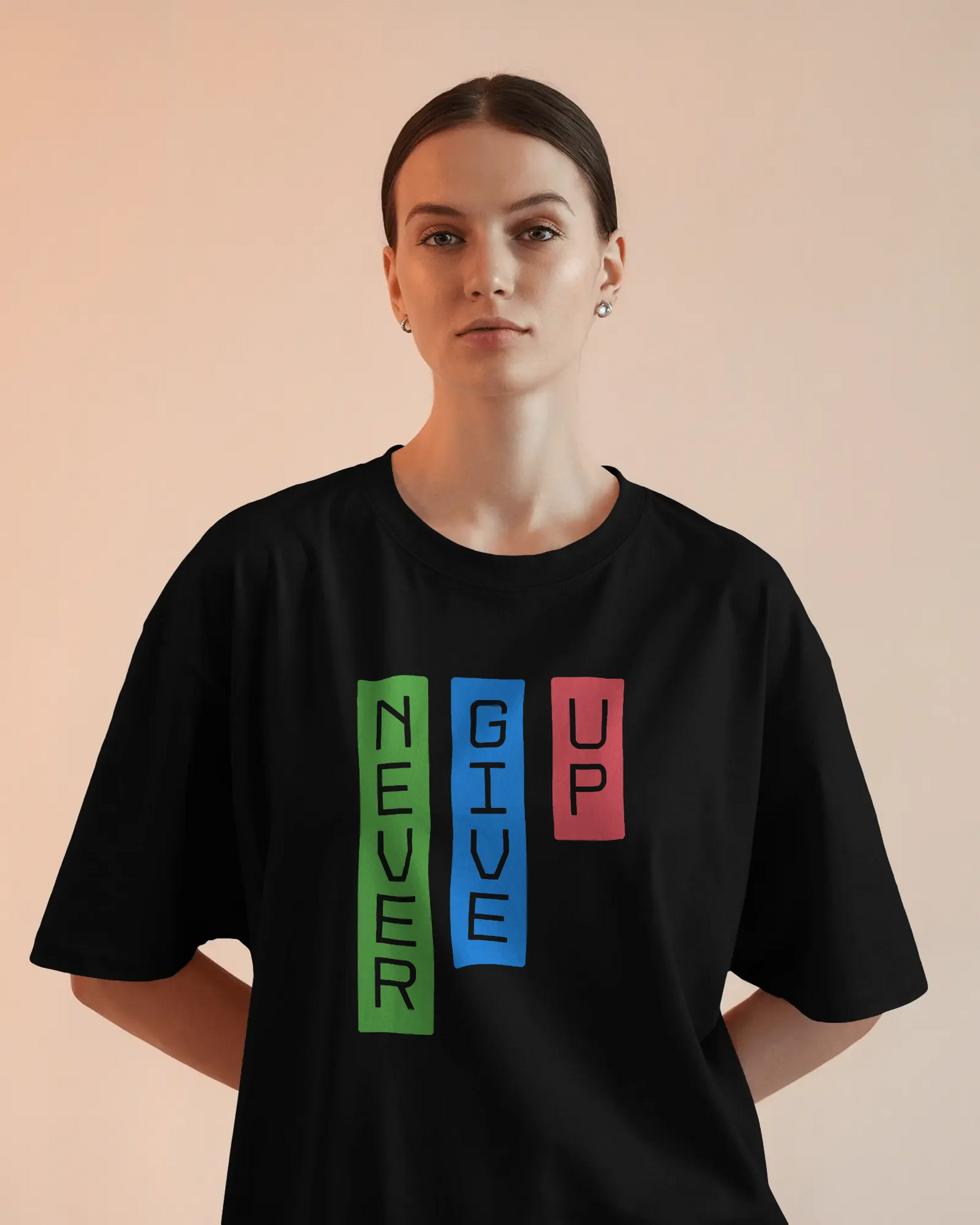 "Never Give Up" | Women’s Motivational T-shirt