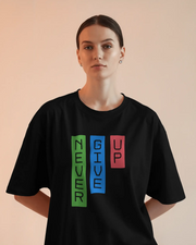 "Never Give Up" | Women’s Motivational T-shirt
