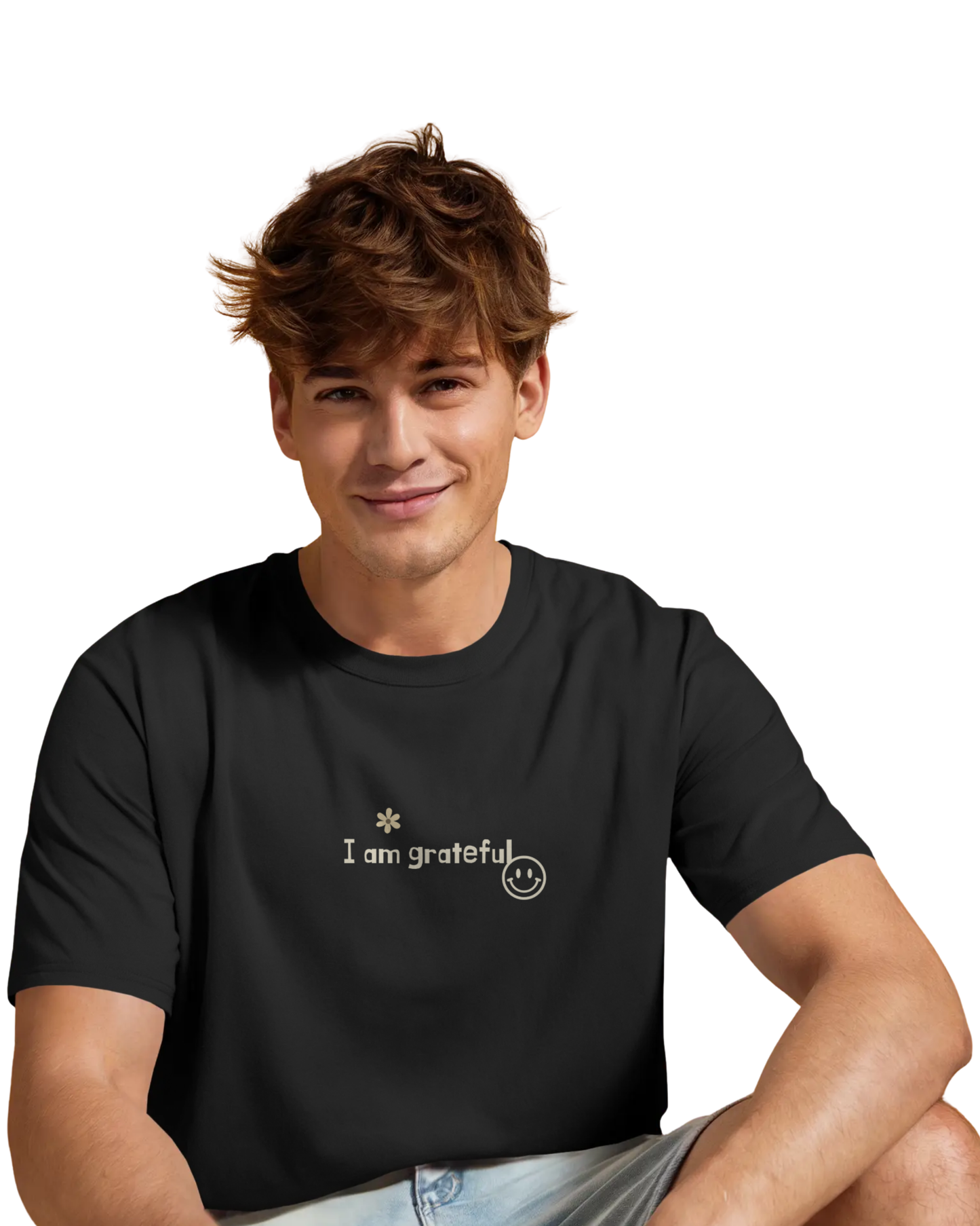 I Am Very Greatful | Men's Black T-shirt | Double Impact