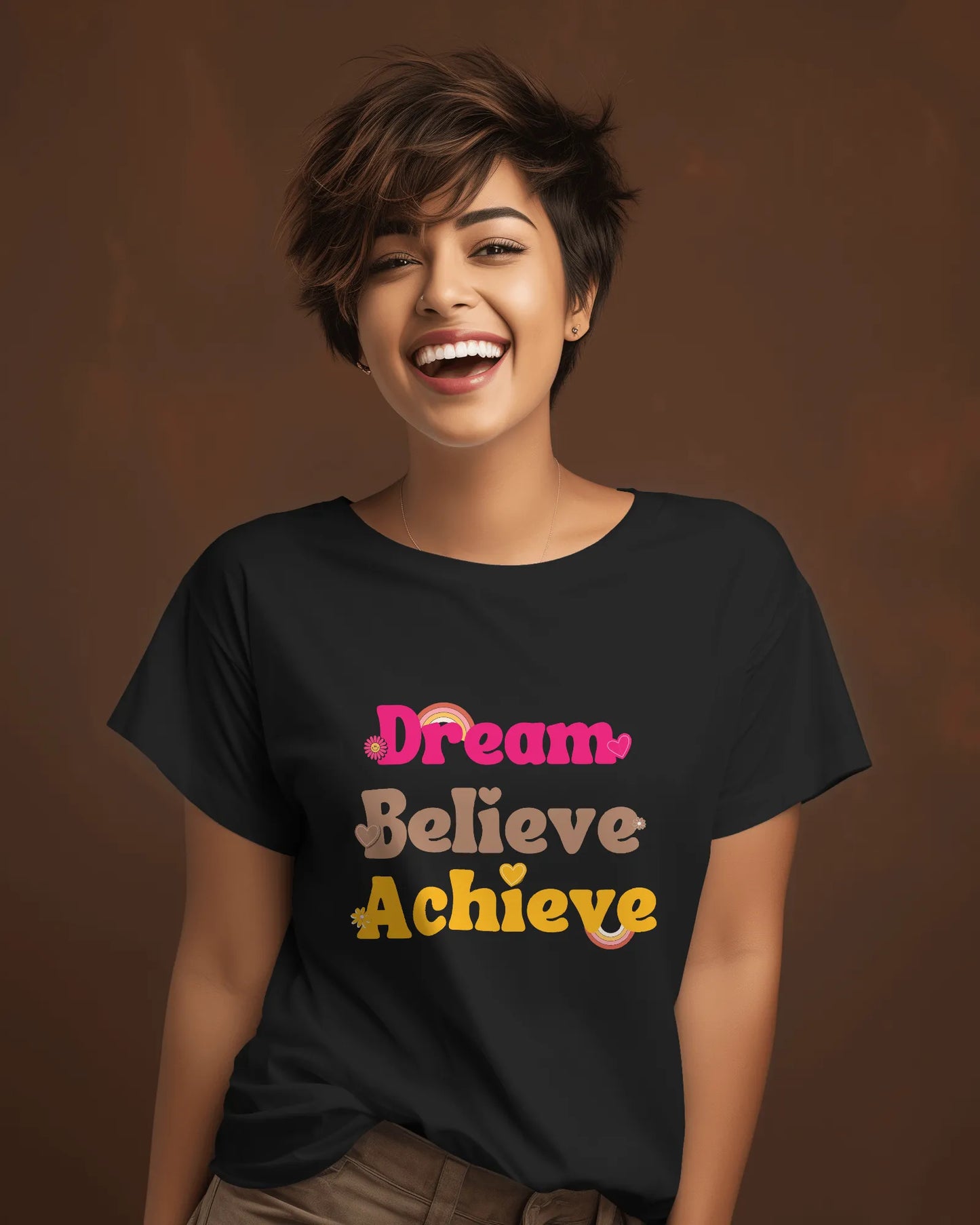 "Dream Believe Achieve" | Women’s Motivational T-shirt