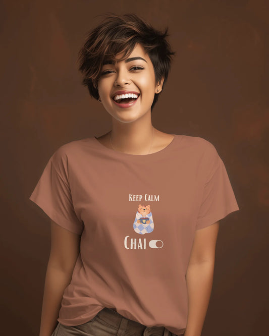 "Keep Calm_Chai" | Women 's T-Shirt for Tea Lovers