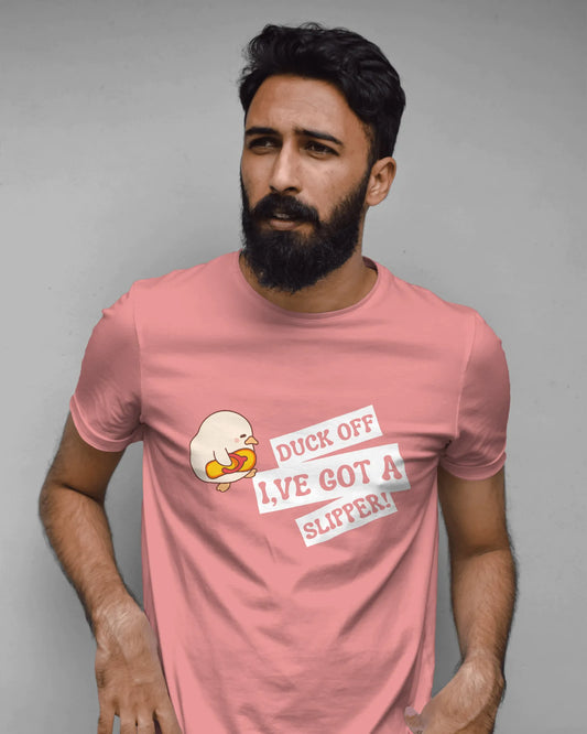"Duck Off_I_VE Got a Slipper" | Men 's T-Shirt for Love For Animals
