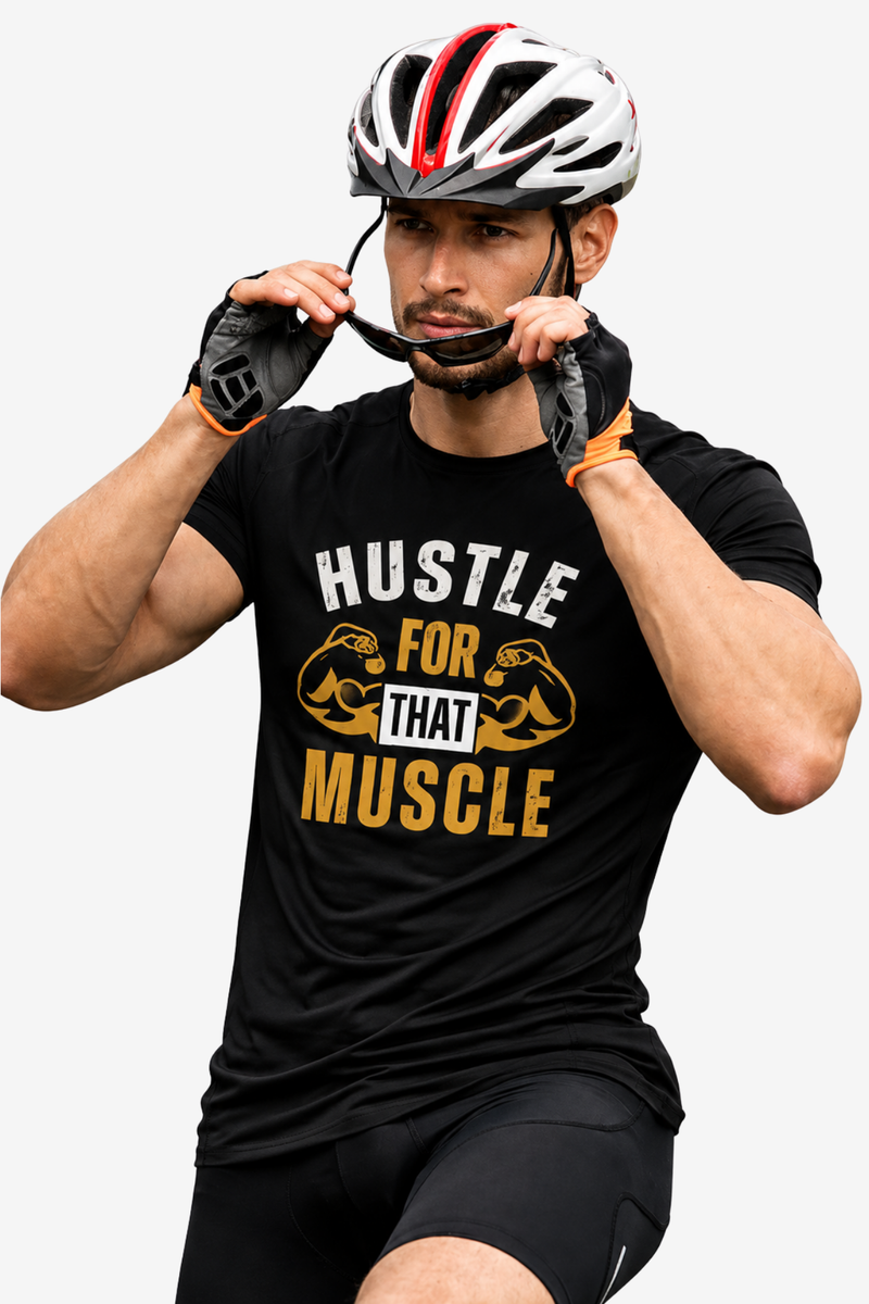 Hustle For That Muscle | Men's Black T-shirt | Muscle and Mind