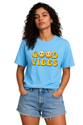 Good Vibes | Women's SkyBlue T-shirt | Cartoon