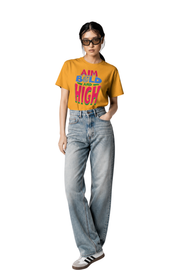 Aim Bold | Women's Mustard T-shirt | Motivational