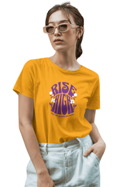 Rise High | Women's Mustard T-shirt | Motivational