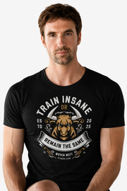 Train Insane | Men's Black T-shirt | Muscle and Mind