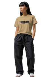 Freedom | Women's Beige T-shirt | Motivational