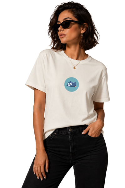 Sleepy Penguin | Women's Off-White T-shirt | Cartoon