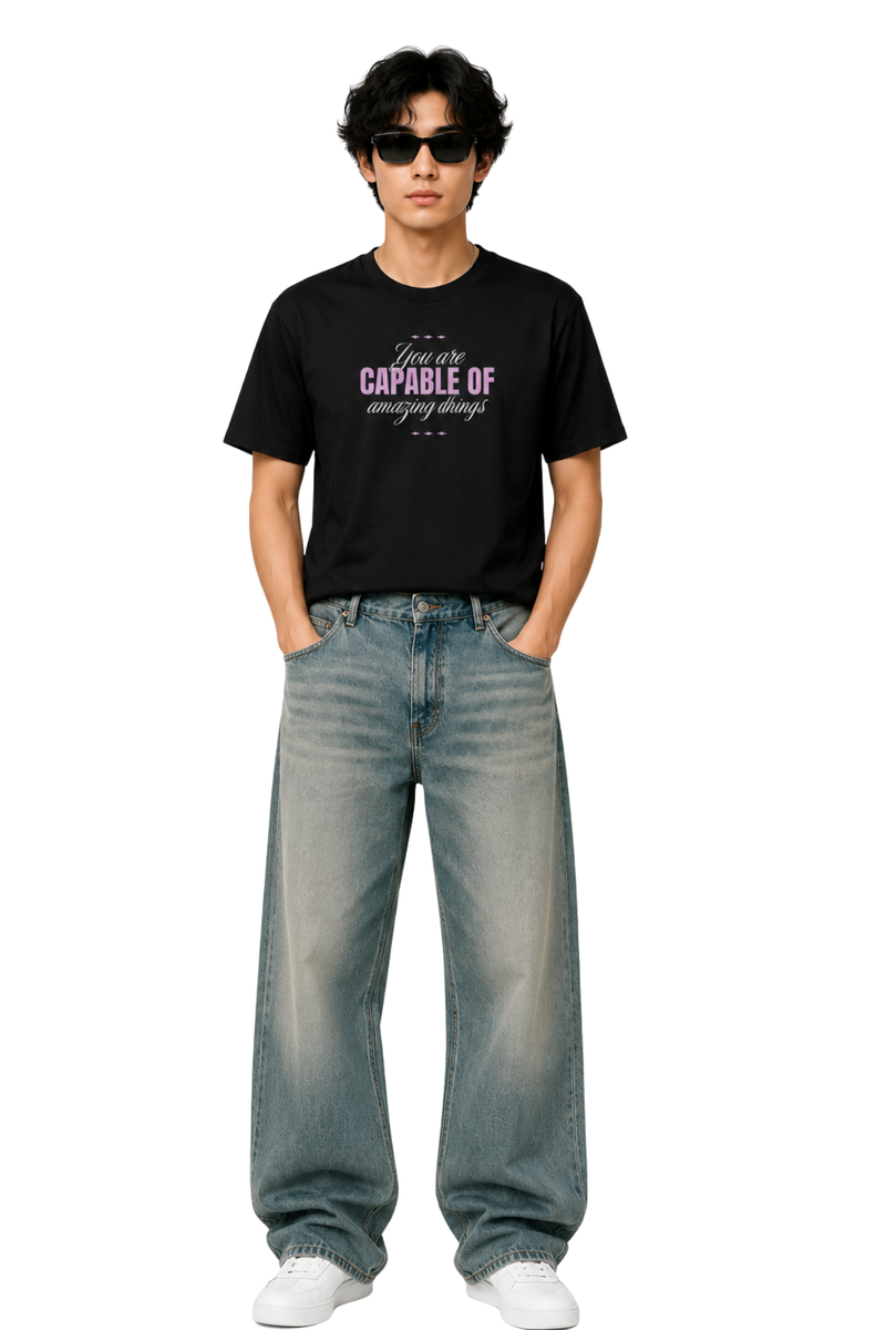 Capable Of Amazing Thing | Men's Black T-shirt | Motivational