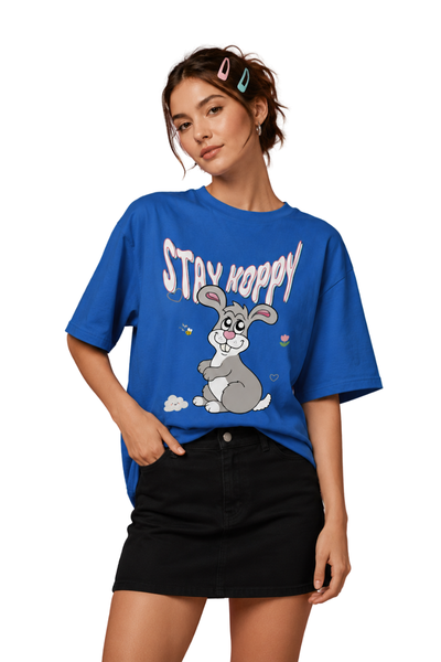 Stay Hoppy | Women's SkyBlue T-shirt | Cartoon