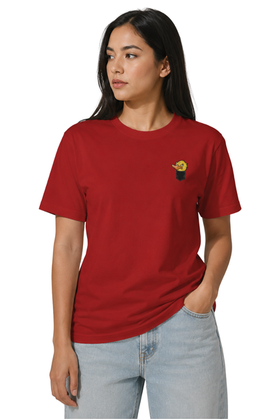 Angry Duck | Women's Red T-shirt | Cartoon