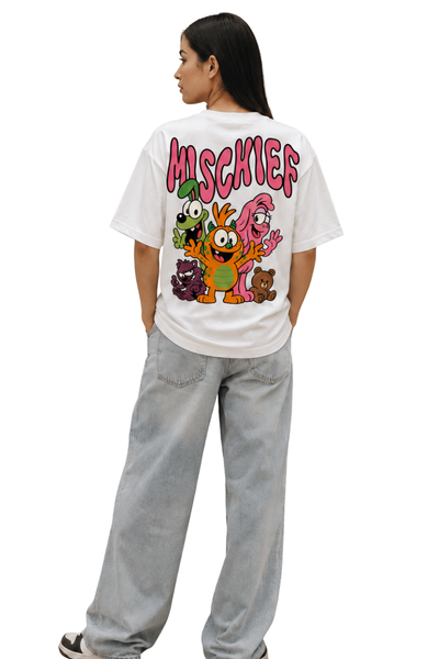 Mischief | Women's Off-White T-shirt | Cartoon