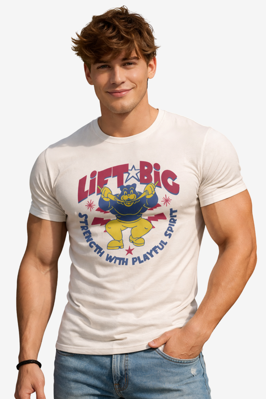Lift Big | Men's Off-White T-shirt | Muscle and Mind