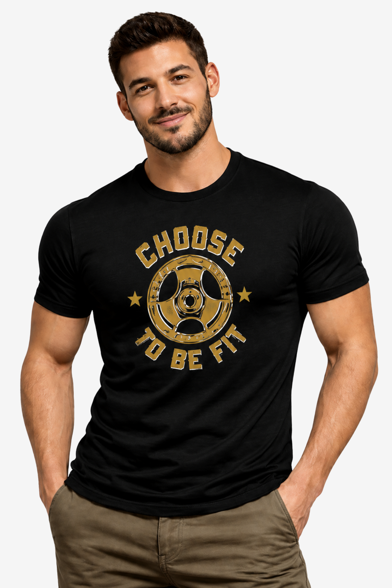 Choose To Be Fit | Men's Black T-shirt | Muscle and Mind