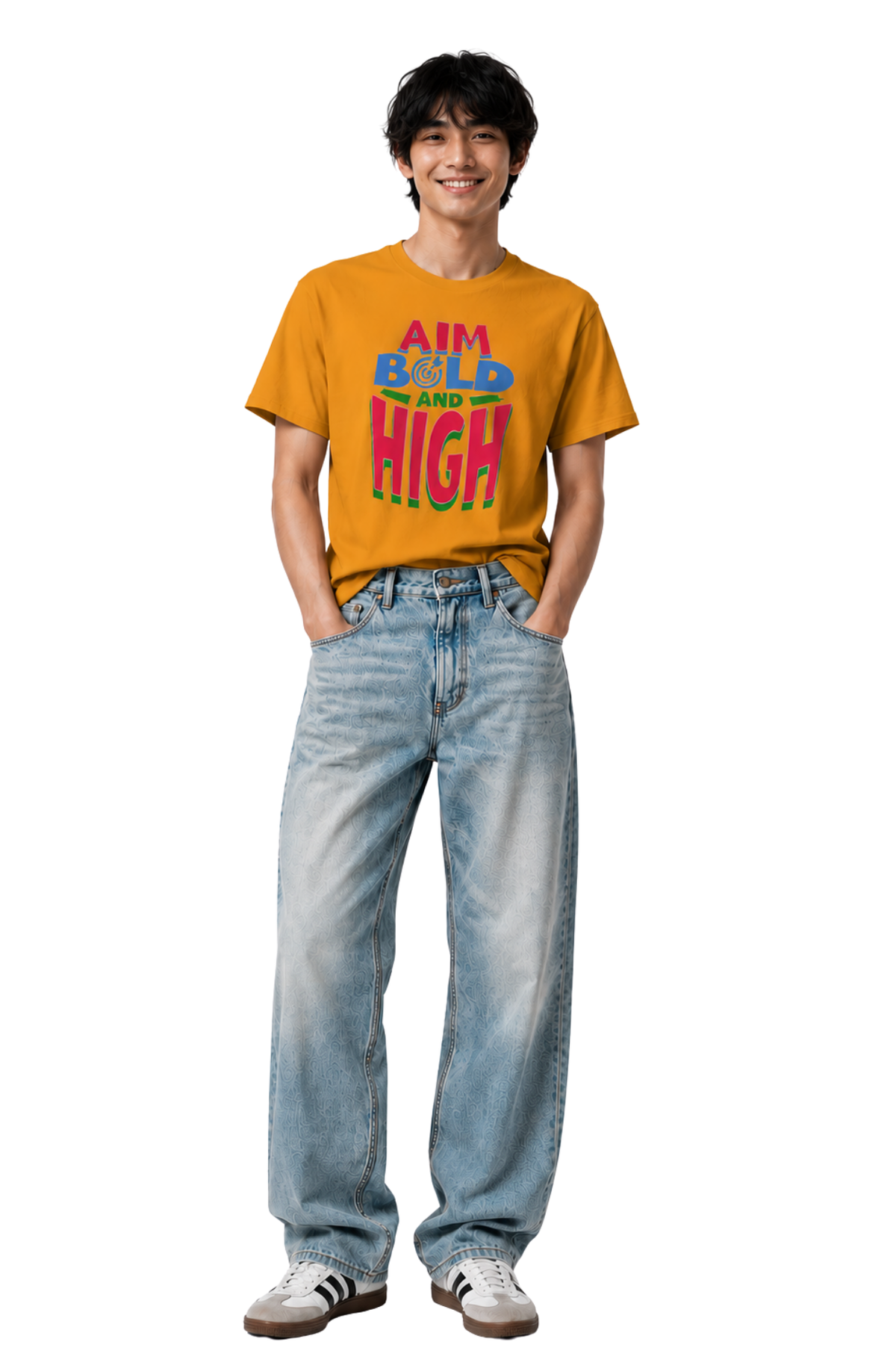 Aim Bold | Men's Mustard T-shirt | Motivational