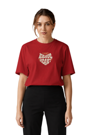 Brave Heart | Women's Red T-shirt | Motivational
