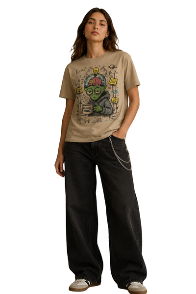 Brain Loading | Women's Beige T-shirt | Cartoon