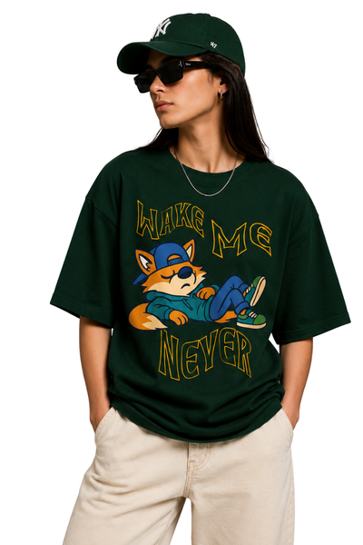 Wake Me Never | Women's Black T-shirt | Cartoon