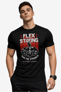 Flex Strong | Men's Black T-shirt | Muscle and Mind