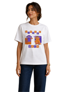 Monster Bros | Women's Off-White T-shirt | Cartoon