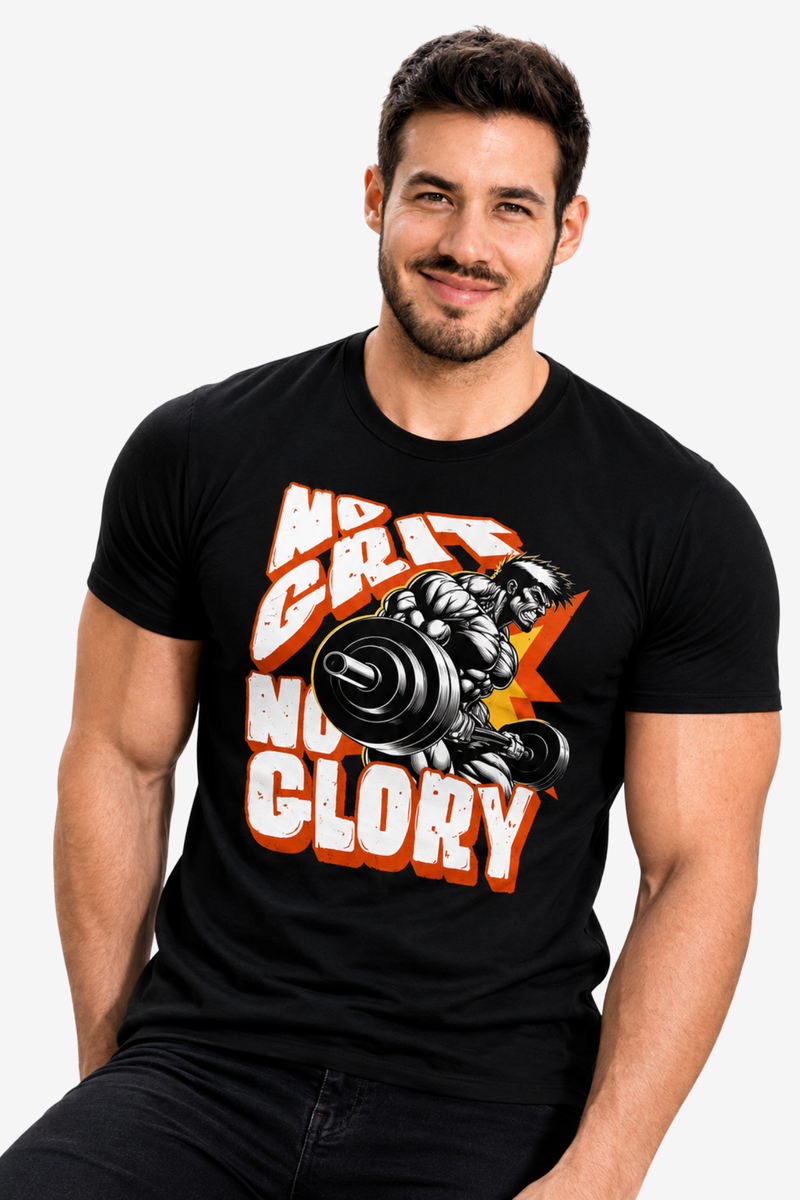 No Grit No Glory | Men's Black T-shirt | Muscle and Mind