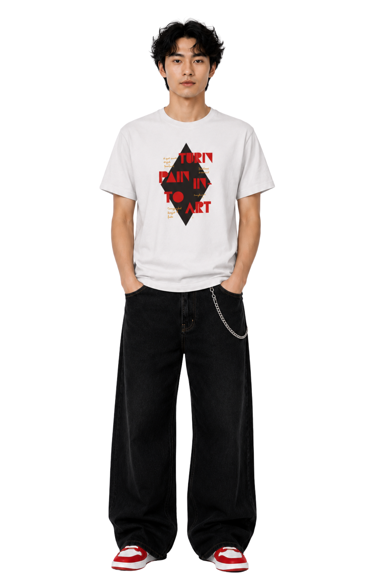 Turn Pain To Art | Men's Off-White T-shirt | Motivational