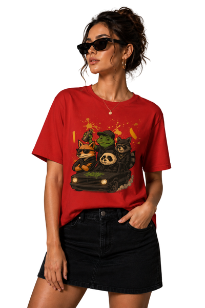 Wild Riders | Women's Red T-shirt | Cartoon