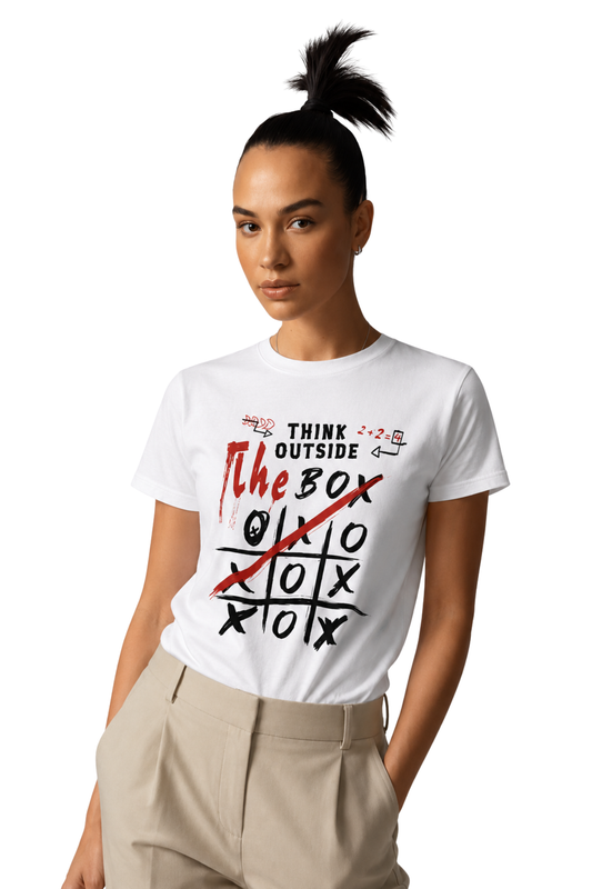 Think Outside | Women's Off-White T-shirt | Motivational