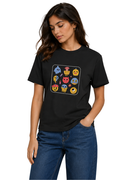Mood Monsters | Women's Black T-shirt | Cartoon
