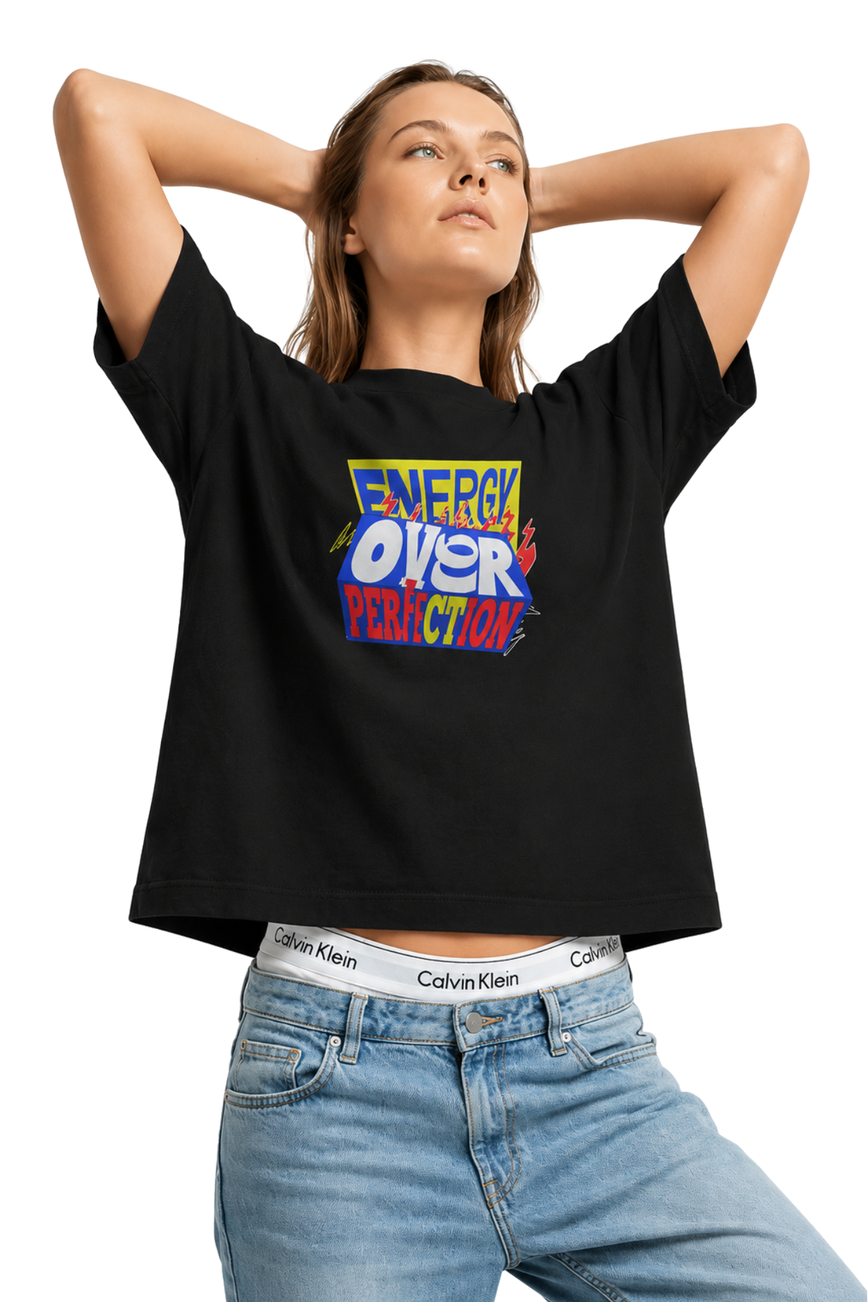 Energy Over Perfection | Women's Black T-shirt | Motivational