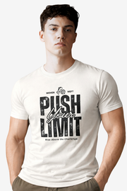 Push Your Limit | Men's Off-White T-shirt | Muscle and Mind