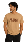 Grind In Silence | Men's Beige T-shirt | Motivational