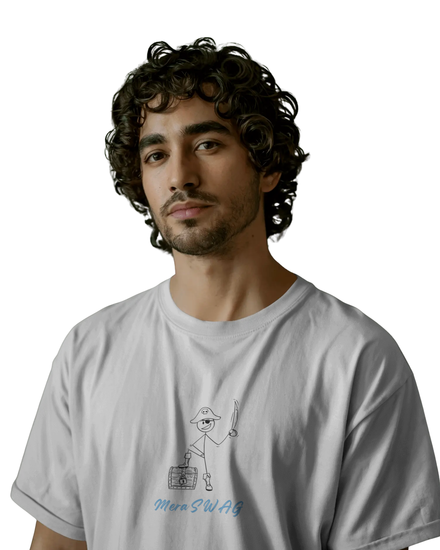 Mera Swag Doodle Vibe | Men's Off-White T-shirt | Double Impact