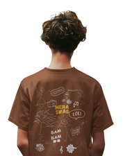 Mera Swag Doodle Vibe | Men's Rust T-shirt | Double Impact
