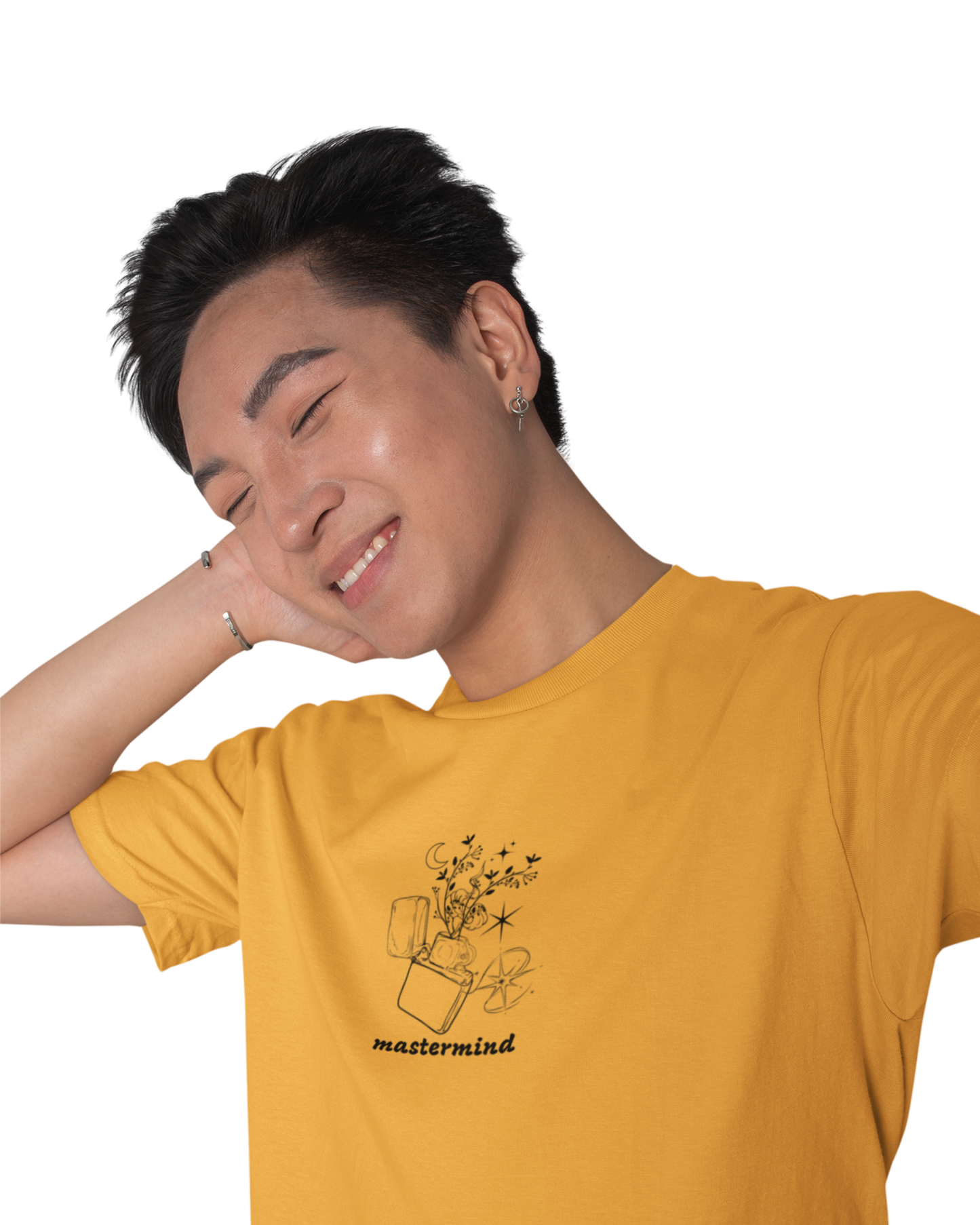 Midnight Karma Chaos Vibe | Men's Mustard T-shirt | Double Impact