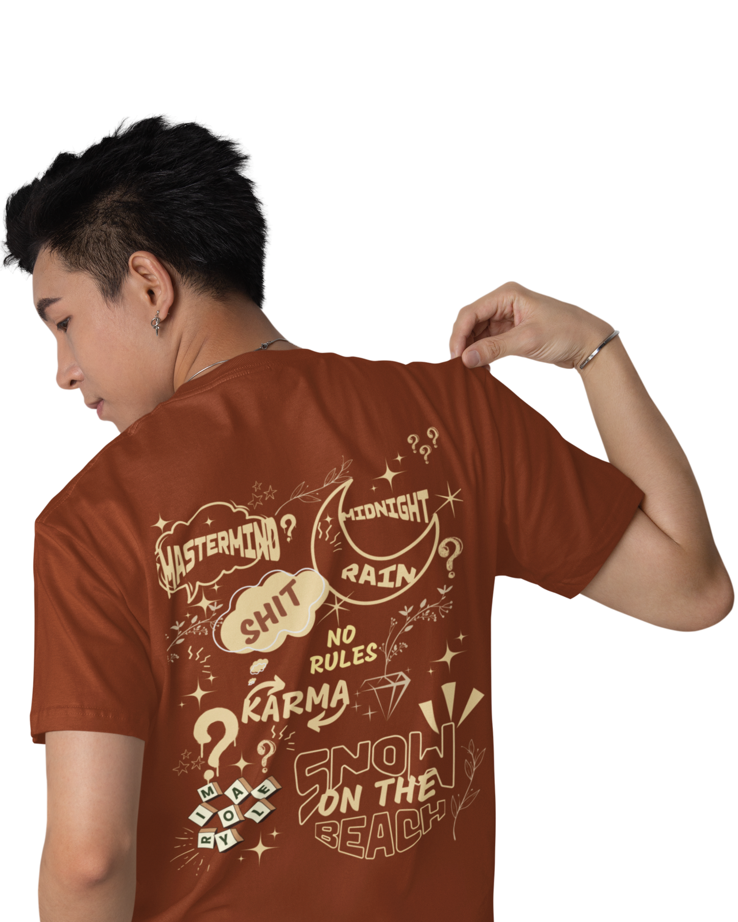 Midnight Karma Chaos Vibe | Men's Rust T-shirt | Double Impact