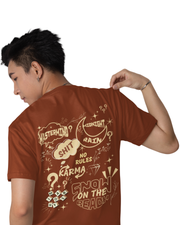 Midnight Karma Chaos Vibe | Men's Rust T-shirt | Double Impact