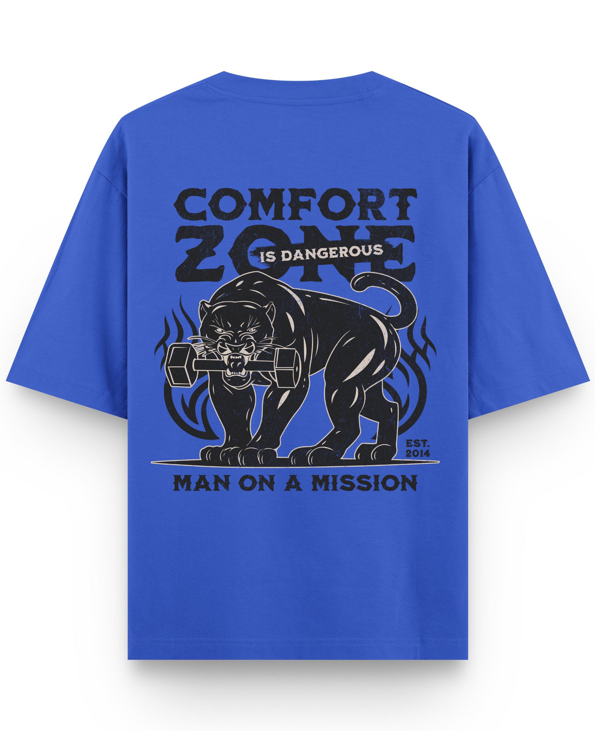 Royal Blue Oversized T-Shirt Back Design