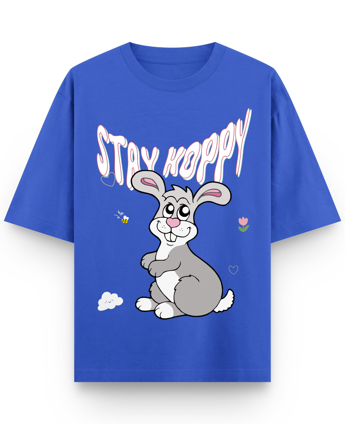 Royal Blue Oversized T-Shirt Front Design