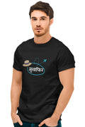 Musafir' Travel-Inspired Hindi Graphic T-Shirt | Men's Black T-shirt for Travel and Adventure Lovers