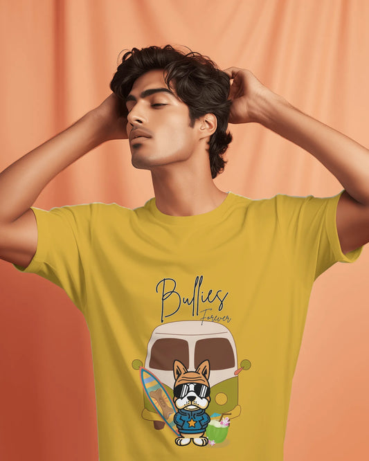 "Bullies Forever Surf Van T-Shirt – Cool French Bulldog Tee " | Men’s T-shirt for Animal Lovers