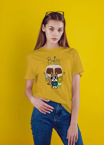 "Bullies Forever Surf Van T-Shirt – Cool French Bulldog Tee " | Women’s T-shirt for Animal Lovers
