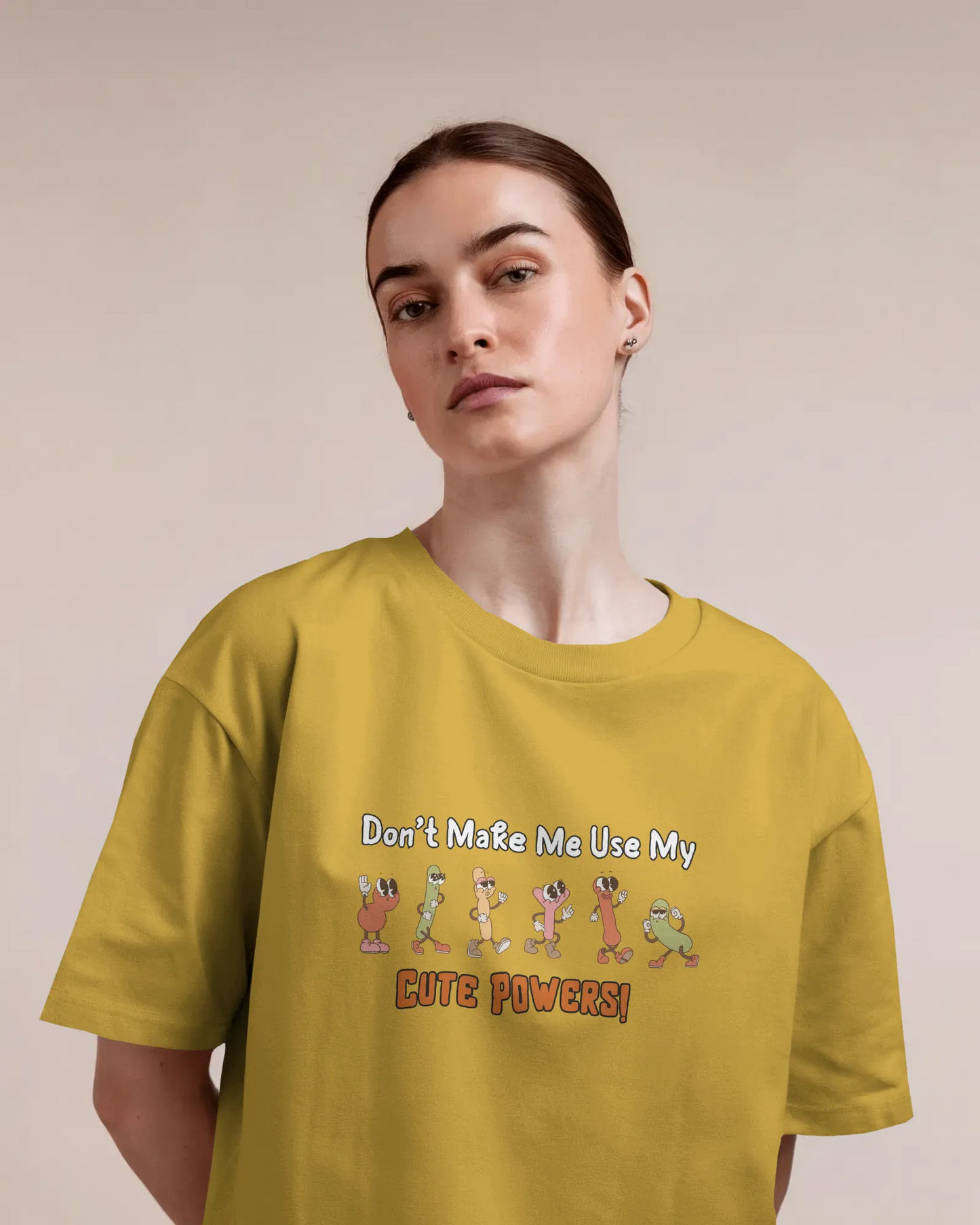"Don’t Make Me Use My Cute Powers T-Shirt – Funny Cartoon Graphic Tee" | Women’s T-shirt for Cartoon Lovers