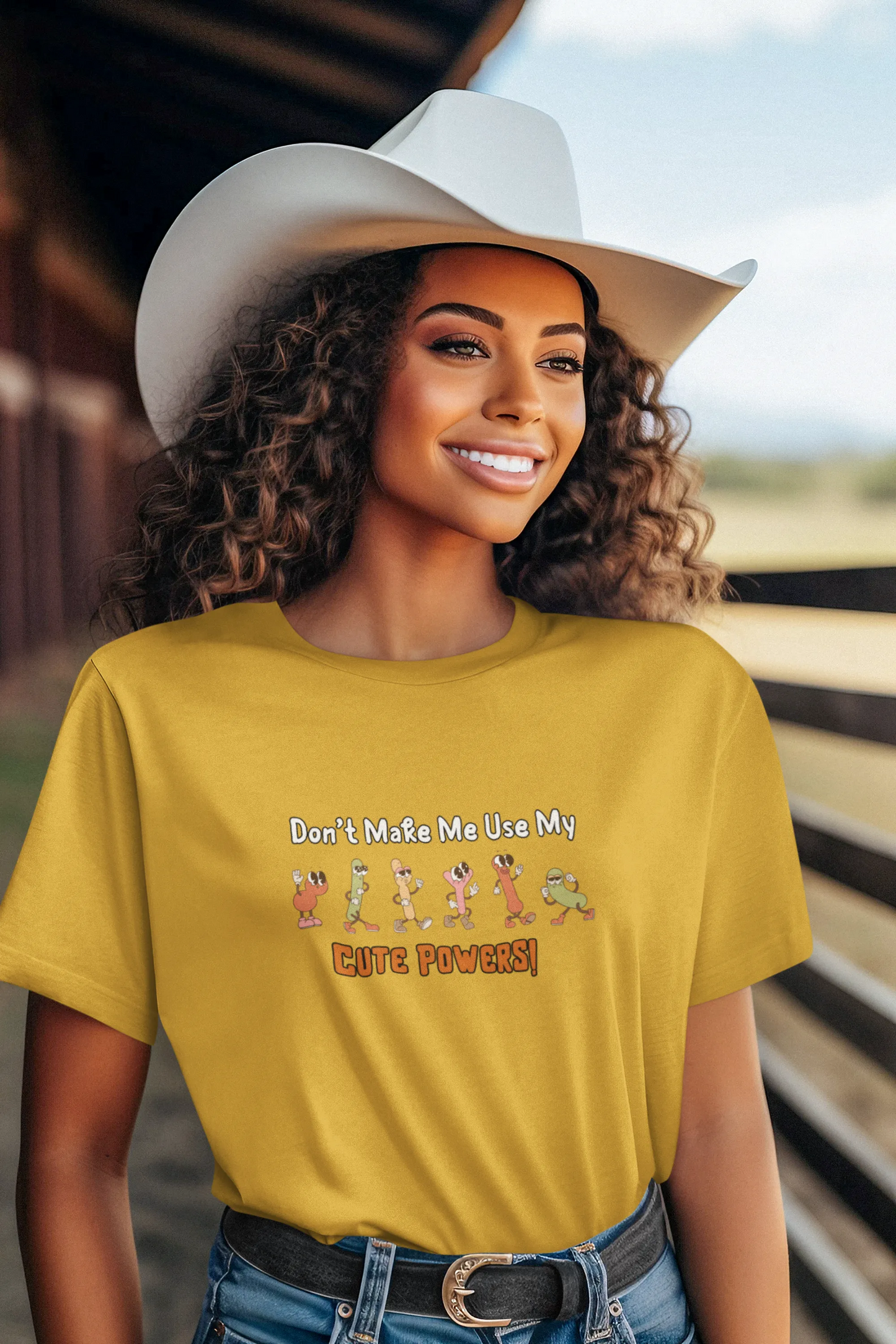 "Don’t Make Me Use My Cute Powers T-Shirt – Funny Cartoon Graphic Tee" | Women’s T-shirt for Cartoon Lovers